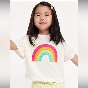 Old Navy | Short Sleeve Rainbow Crochet-Knit Graphic Top for Toddler Girls